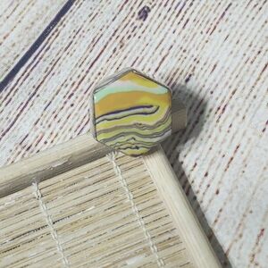Authentic Fordite 925 Silver Handmade Ring Size 6.5